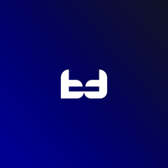 BB Initial Letter Logo Design with Digital Pixels in Blue Purple Colors.