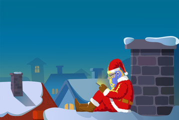 Santa Claus on the roof
