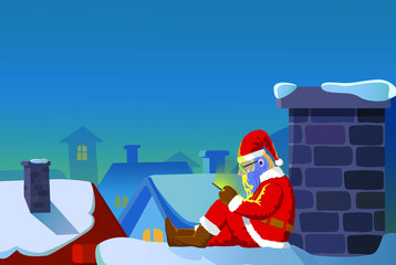 Santa Claus on the roof