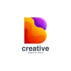 Fototapeta na wymiar Abstract Colorful Letter B Logo Vector