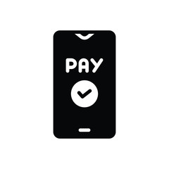 Black solid icon for pay 