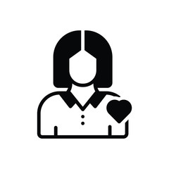 Black solid icon for herself 