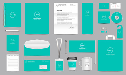 Corporate identity set branding template design kit. editable brand identity with abstract background color for Business Company and Finance Vector eps 10