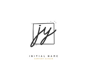 J Y JY Beauty vector initial logo, handwriting logo of initial signature, wedding, fashion, jewerly, boutique, floral and botanical with creative template for any company or business.