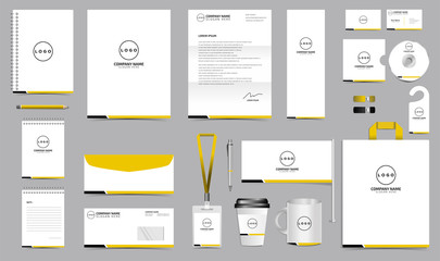Corporate identity set branding template design kit. editable brand identity with abstract background color for Business Company and Finance Vector eps 10