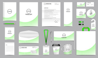 Corporate identity set branding template design kit. editable brand identity with abstract background color for Business Company and Finance Vector eps 10