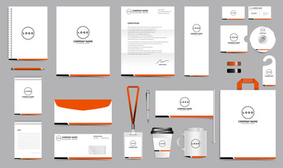 Corporate identity set branding template design kit. editable brand identity with abstract background color for Business Company and Finance Vector eps 10