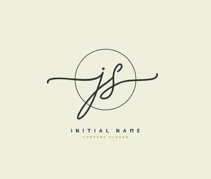 J S JS Beauty vector initial logo, handwriting logo of initial signature, wedding, fashion, jewerly, boutique, floral and botanical with creative template for any company or business.
