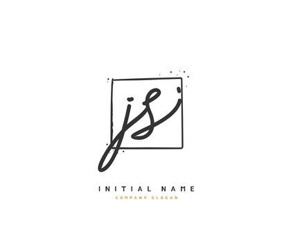 J S JS Beauty vector initial logo, handwriting logo of initial signature, wedding, fashion, jewerly, boutique, floral and botanical with creative template for any company or business.