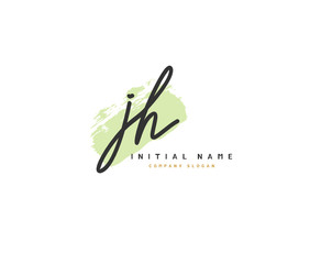 J H JH Beauty vector initial logo, handwriting logo of initial signature, wedding, fashion, jewerly, boutique, floral and botanical with creative template for any company or business.