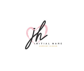 J H JH Beauty vector initial logo, handwriting logo of initial signature, wedding, fashion, jewerly, boutique, floral and botanical with creative template for any company or business.