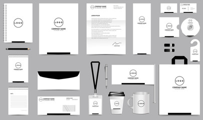 Corporate identity set branding template design kit. editable brand identity with abstract background color for Business Company and Finance Vector eps 10