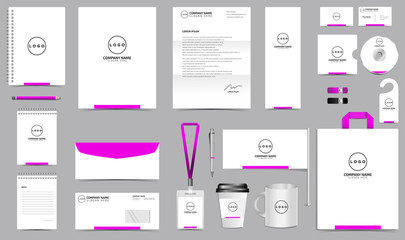 Corporate identity set branding template design kit. editable brand identity with abstract background color for Business Company and Finance Vector eps 10