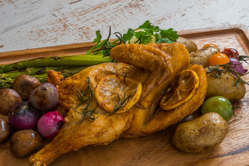オーブンでローストチキン  delicious whole roast chicken