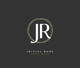 J R JR Beauty vector initial logo, handwriting logo of initial signature, wedding, fashion, jewerly, boutique, floral and botanical with creative template for any company or business.