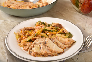 Plate of chicken fajita