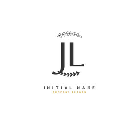 J L JL Beauty vector initial logo, handwriting logo of initial signature, wedding, fashion, jewerly, boutique, floral and botanical with creative template for any company or business.