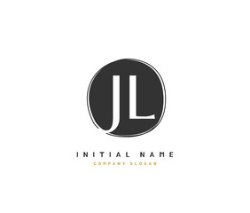 J L JL Beauty vector initial logo, handwriting logo of initial signature, wedding, fashion, jewerly, boutique, floral and botanical with creative template for any company or business.