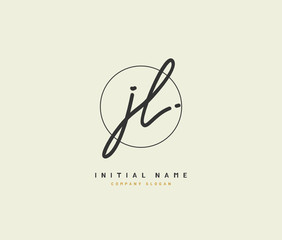 J L JL Beauty vector initial logo, handwriting logo of initial signature, wedding, fashion, jewerly, boutique, floral and botanical with creative template for any company or business.
