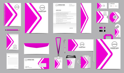 Corporate identity set branding template design kit. editable brand identity with abstract background color for Business Company and Finance Vector eps 10