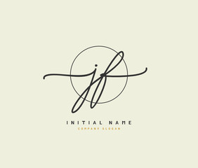 J F JF Beauty vector initial logo, handwriting logo of initial signature, wedding, fashion, jewerly, boutique, floral and botanical with creative template for any company or business.