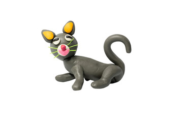 Cartoon characters, Cat isolated on white background with clipping path.