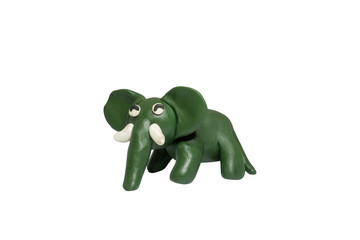Cartoon characters, Elephant isolated on white background with clipping path.