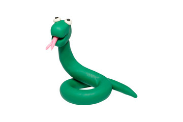 Cartoon characters, Snake isolated on white background with clipping path.