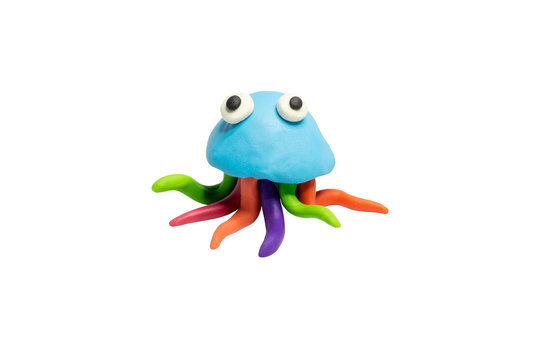 Cartoon characters, Jellyfish isolated on white background wiht clipping path.