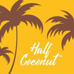 Naklejka premium Sunset - tropical background illustration