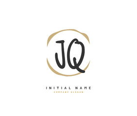 J Q JQ Beauty vector initial logo, handwriting logo of initial signature, wedding, fashion, jewerly, boutique, floral and botanical with creative template for any company or business.