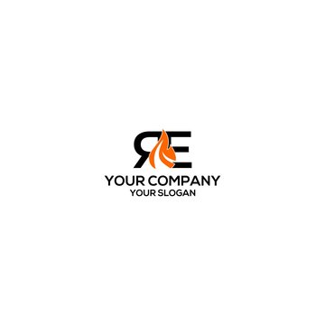 RE Oil and Gas Logo Design Vector