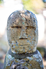A stone image of the Buddha at Rakan-ji temple in Kasai city, Hyogo prefecture, Japan