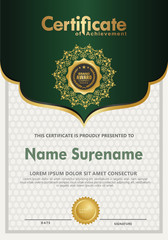 Luxury and elegant certificate template. Vector illustration