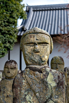 A stone image of the Buddha at Rakan-ji temple in Kasai city, Hyogo prefecture, Japan