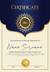 Luxury and elegant certificate template. Vector illustration