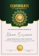 Luxury and elegant certificate template. Vector illustration