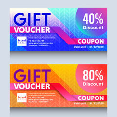 colorful gift voucher certificate coupon design template.
