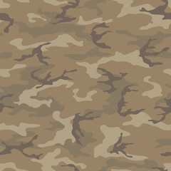 Seamless camouflage pattern. Khaki texture, vector illustration. Camo print background. Abstract military style backdrop