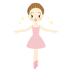 バレエを踊る女の子のイラスト