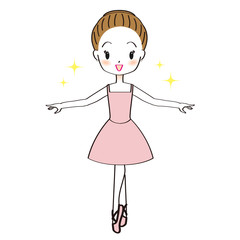 バレエを踊る女の子のイラスト