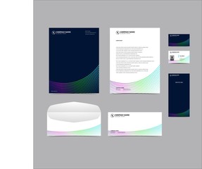 Corporate identity set branding template design kit. editable brand identity with abstract background color for Business Company and Finance Vector eps 10