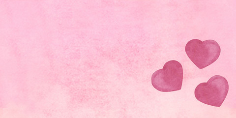 greeting card greeting heart paint watercolor brush pink delicate background Valentine February print art design paper decoration vintage scrapbooking creativity holiday feelings drawing graphics 