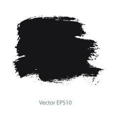 brush strokes watercolor background. Vector black paint