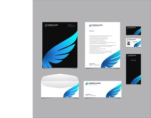 Corporate identity set branding template design kit. editable brand identity with abstract background color for Business Company and Finance Vector eps 10