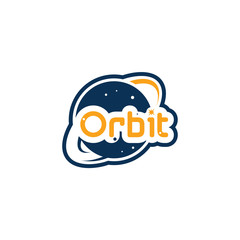 orbit planet logo blue orange