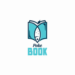 poke book logo illustration blue