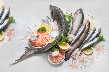 Fresh fish and seafood