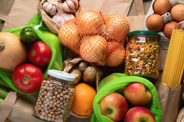 Healthy food and Zero waste shopping concept