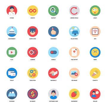 Collection of Flat Sign Buttons Pack 